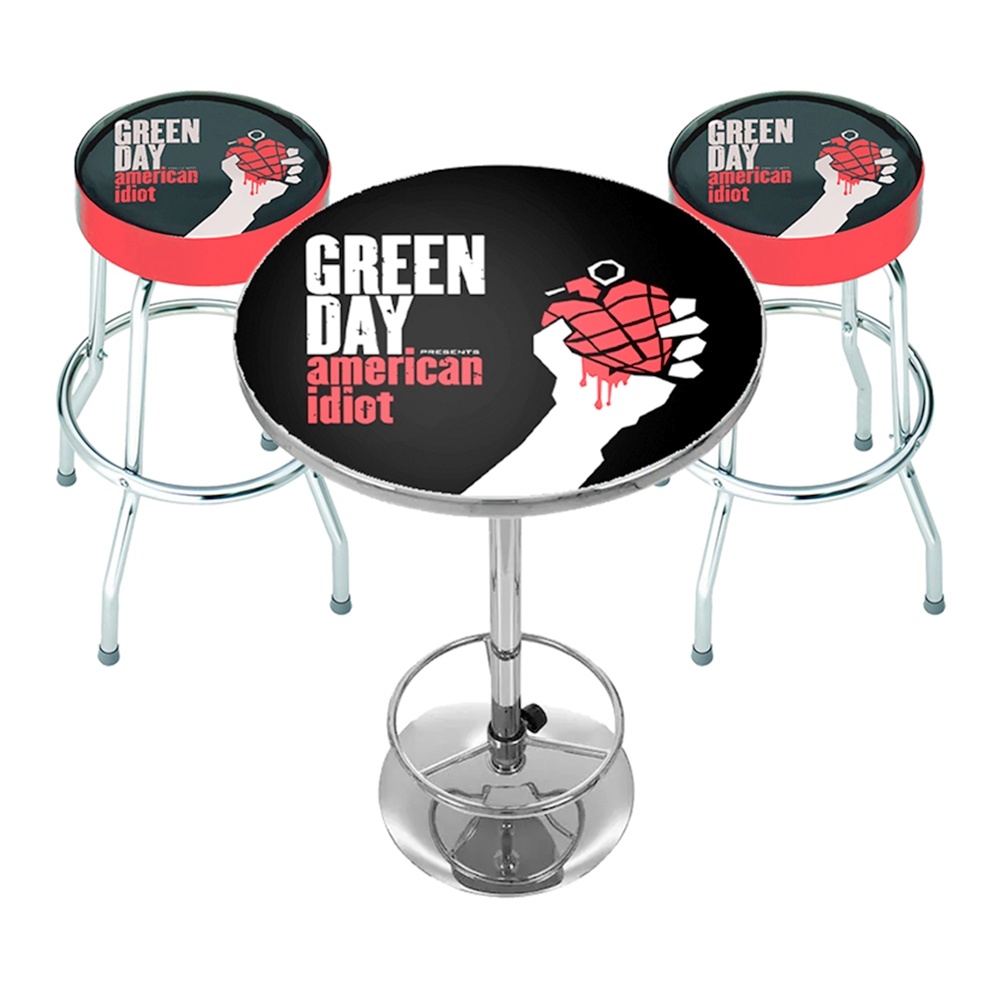 Rocksax Green Day - American Idiot Barkrukken & Tafel Set - Zwart